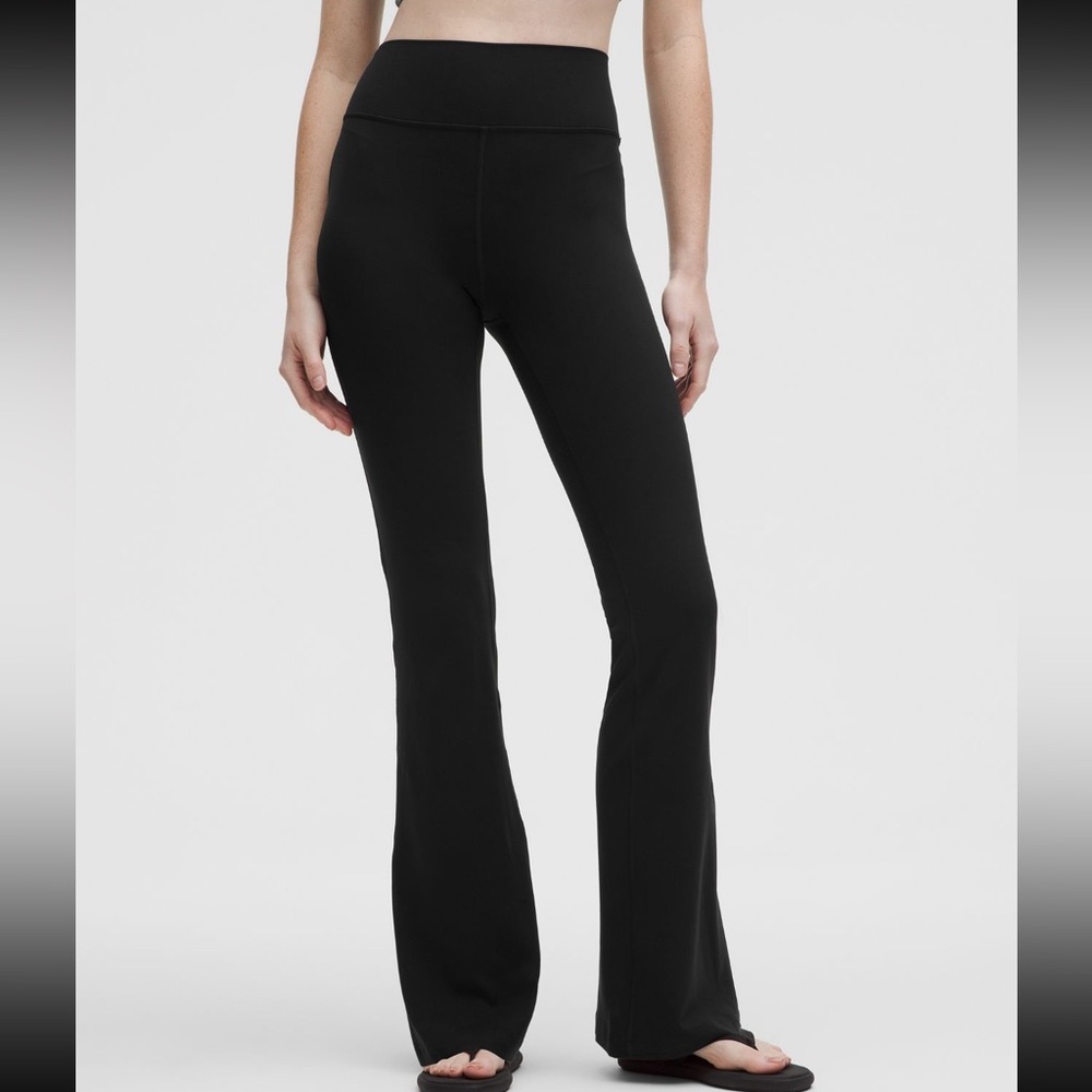 Lululemon size 6 - 33” Black SPECKLED Nulu High Rise Flared Pants